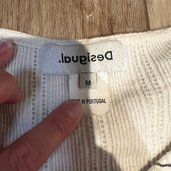 DESINGUAL Women's Ribbed Floral Top Size M - Picture 11 of 12